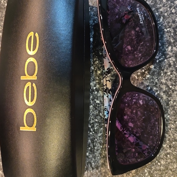 Bebe Stylish Black Sunglasses with Pink Detail And Case BB7228 001 57 - Jet main image 5